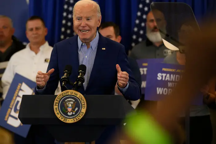 Joe Biden speaking in Pennsylvania